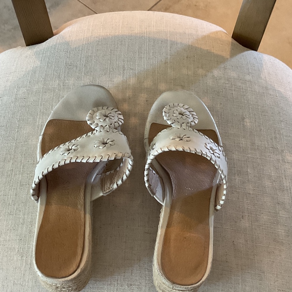 Jack Rogers White Leather Sandals